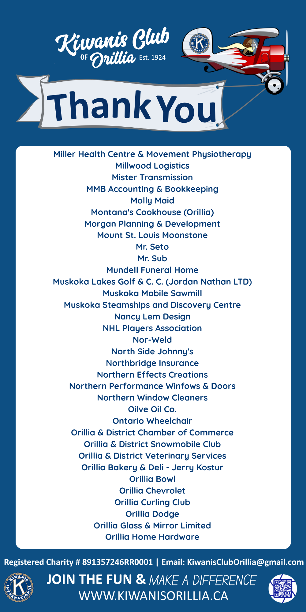 Kiwanis Auction Thank You