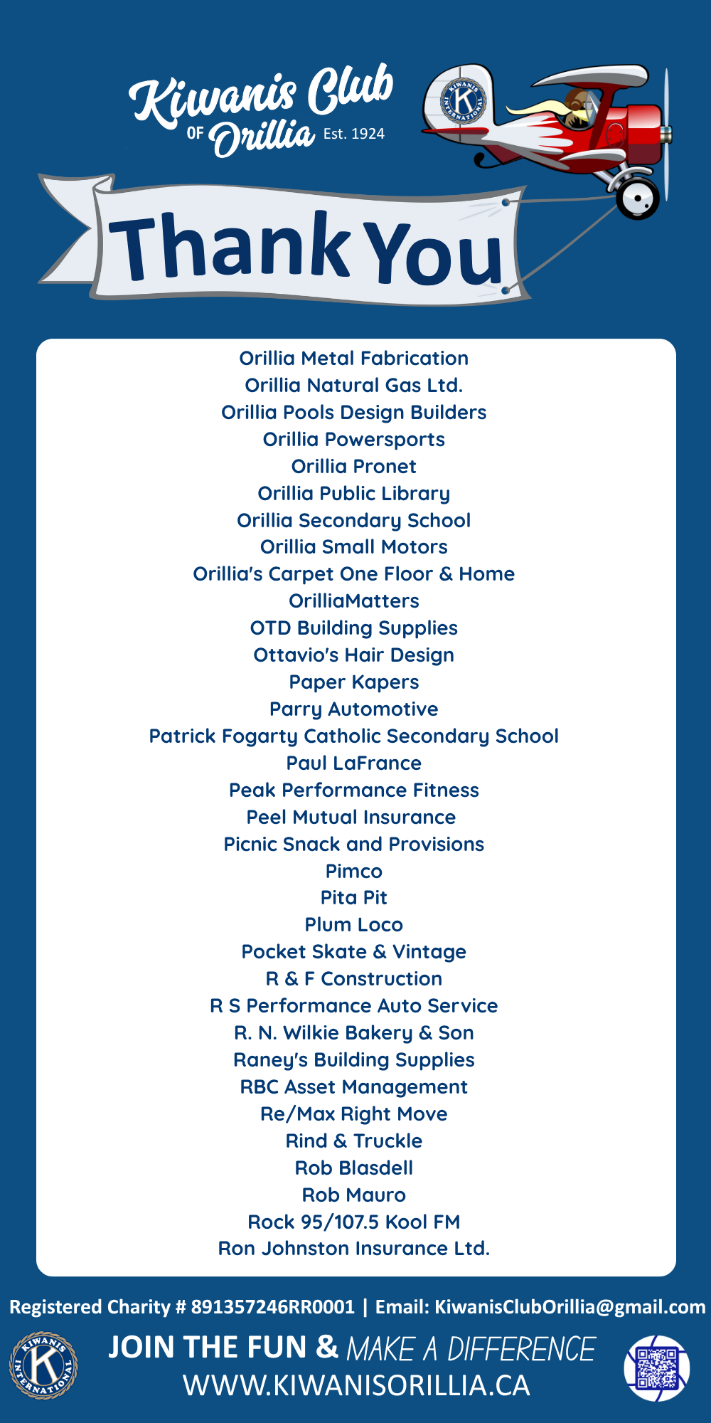 Kiwanis Auction Thank You